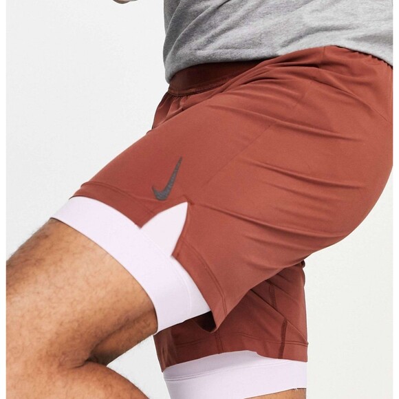 Nike Flex Active Yoga 2-in-1 Shorts Dri Fit DC5320-217 Mens Size Large - Picture 1 of 8